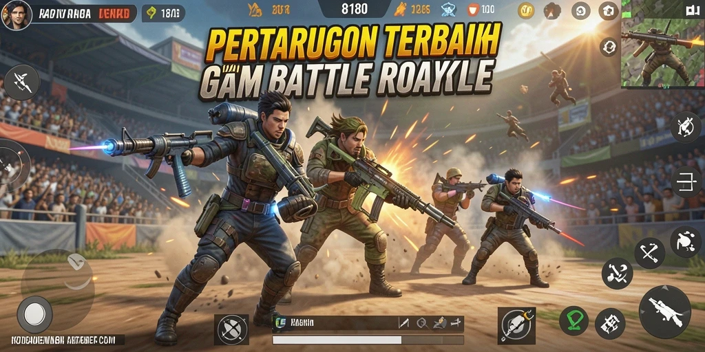 Screenshot gameplay <strong>8180</strong> menunjukkan intensitas pertarungan Battle Royale.
