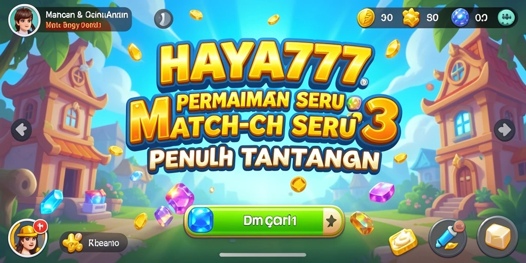 Screenshot dari gameplay HAYA777 yang menampilkan kombinasi permata yang menarik.