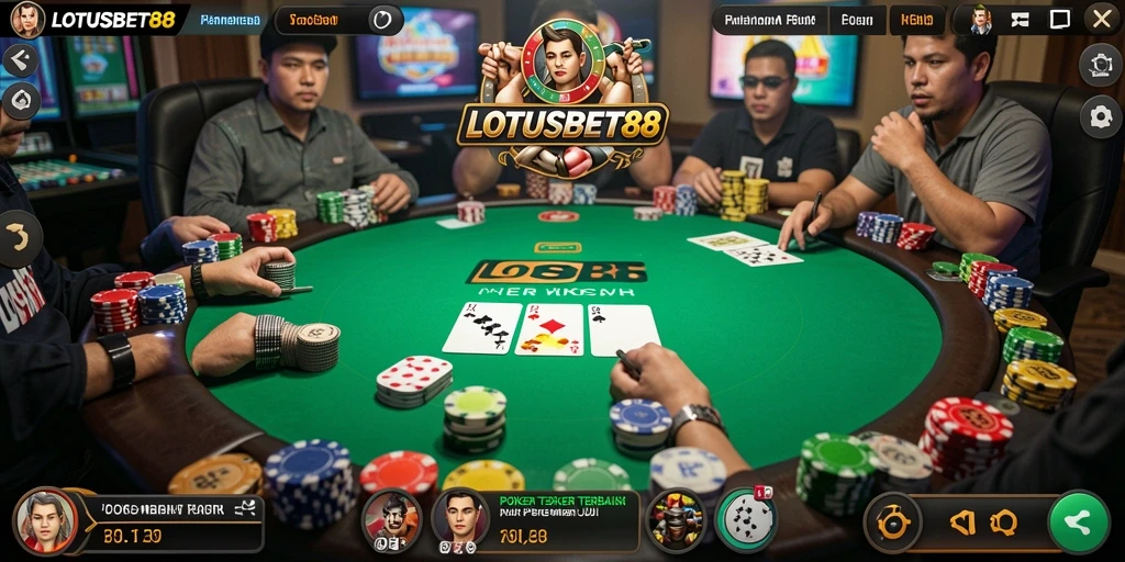 Tampilan gameplay Poker menarik dari LOTUSBET88.