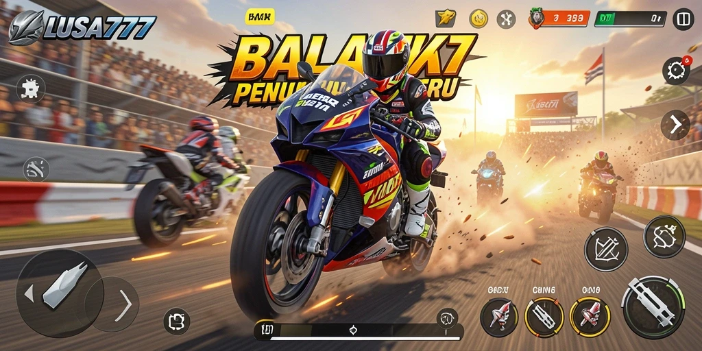 Gameplay balap motor yang seru dan mendebarkan di LUSA777.