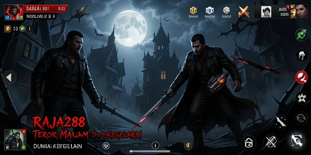 Gambaran menegangkan gameplay RAJA288 yang penuh dengan horor.