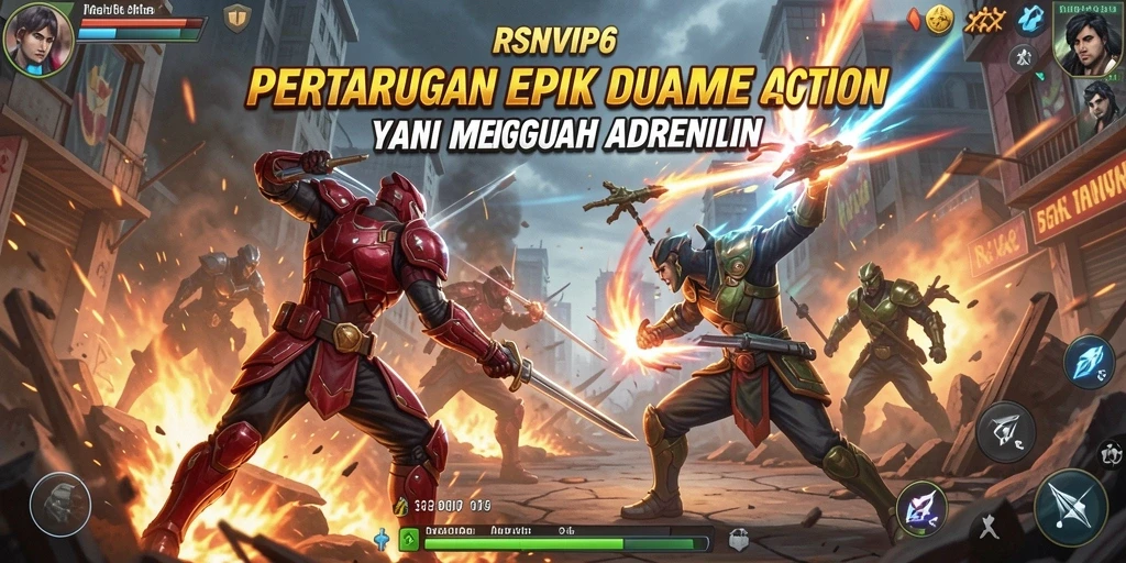 Tangkapan layar gameplay RSNVIP6 menunjukkan aksi intens dari pertarungan yang sengit.