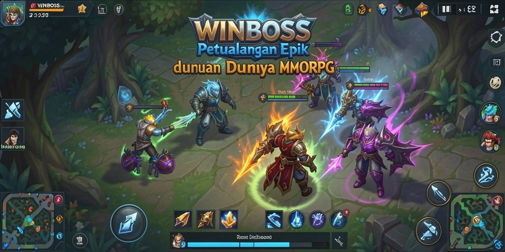 Tampilan gameplay WINBOSS yang menakjubkan dalam dunia MMORPG.
